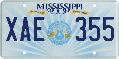 MS license plate XAE355