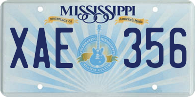 MS license plate XAE356