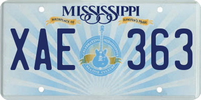 MS license plate XAE363