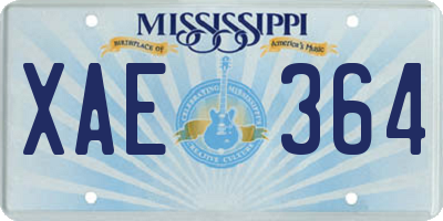 MS license plate XAE364