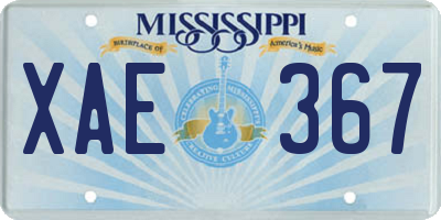 MS license plate XAE367