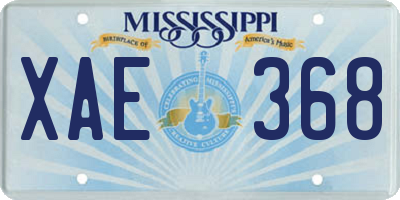 MS license plate XAE368