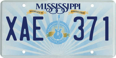 MS license plate XAE371