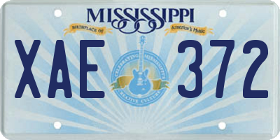 MS license plate XAE372