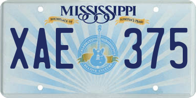 MS license plate XAE375