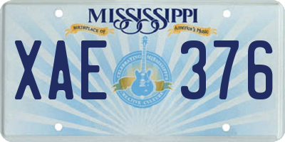 MS license plate XAE376