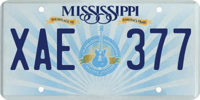 MS license plate XAE377