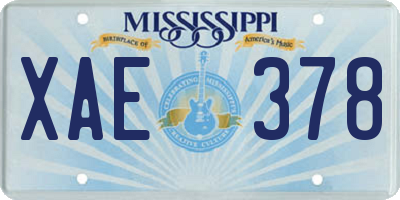 MS license plate XAE378