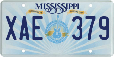 MS license plate XAE379