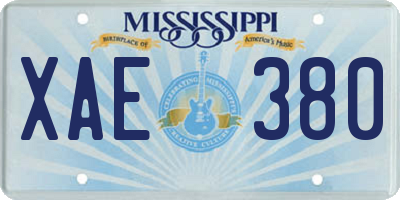 MS license plate XAE380