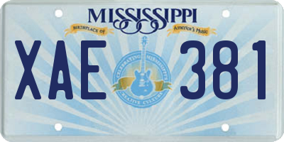 MS license plate XAE381