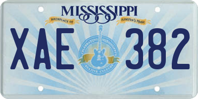 MS license plate XAE382