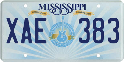 MS license plate XAE383