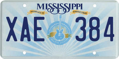 MS license plate XAE384