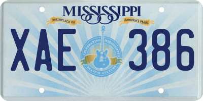 MS license plate XAE386