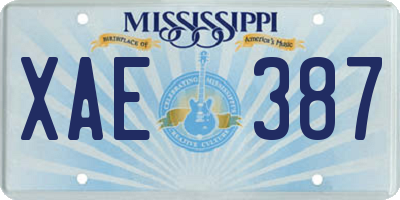 MS license plate XAE387