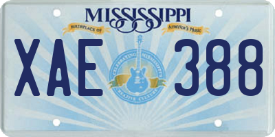 MS license plate XAE388