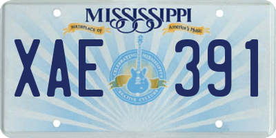 MS license plate XAE391