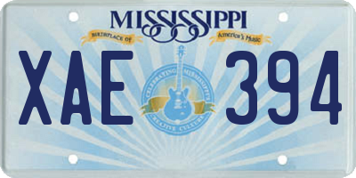 MS license plate XAE394
