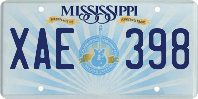 MS license plate XAE398