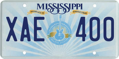 MS license plate XAE400