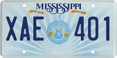 MS license plate XAE401