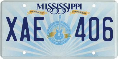 MS license plate XAE406