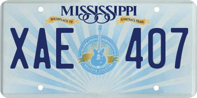 MS license plate XAE407