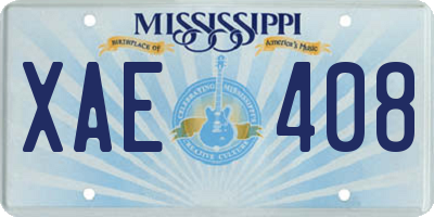 MS license plate XAE408