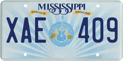 MS license plate XAE409