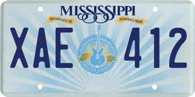 MS license plate XAE412