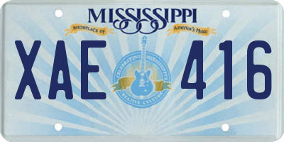 MS license plate XAE416
