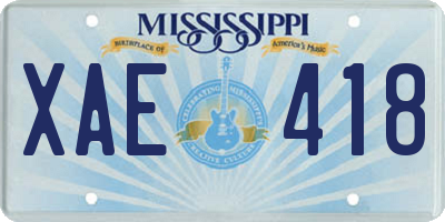 MS license plate XAE418
