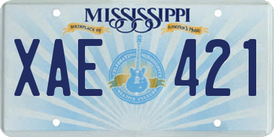 MS license plate XAE421