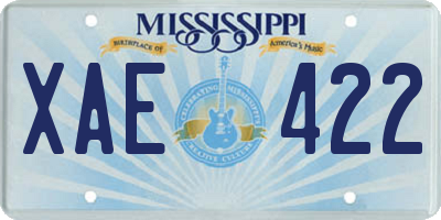 MS license plate XAE422
