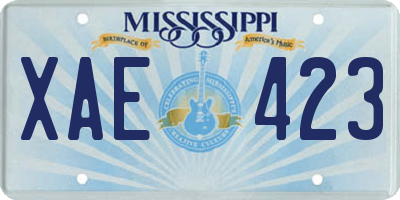 MS license plate XAE423