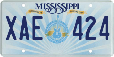MS license plate XAE424