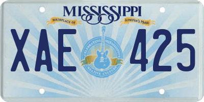 MS license plate XAE425
