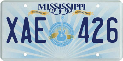 MS license plate XAE426
