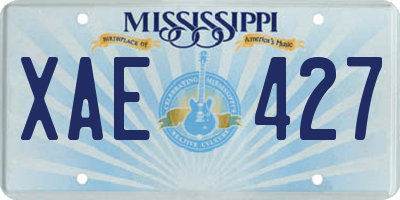 MS license plate XAE427