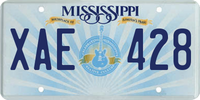 MS license plate XAE428