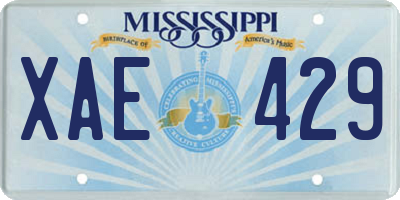MS license plate XAE429