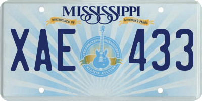 MS license plate XAE433