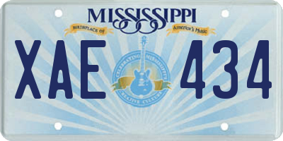 MS license plate XAE434
