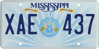 MS license plate XAE437