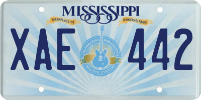 MS license plate XAE442