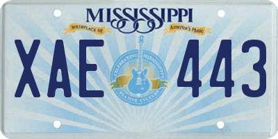 MS license plate XAE443