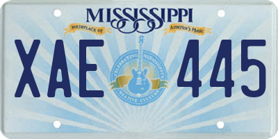MS license plate XAE445