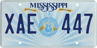 MS license plate XAE447