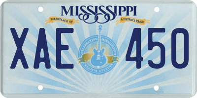 MS license plate XAE450